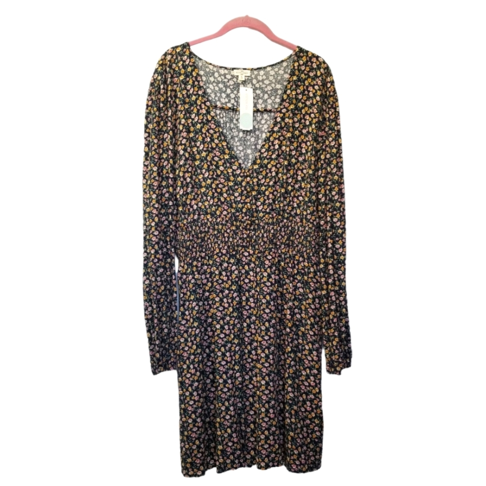 Mason & Belle Lenore Floral Print Smocked Waist Dress Womens XL Nwt Cottagecore